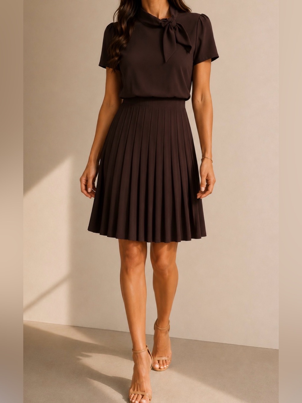 A.B.S neck bow tie dress
